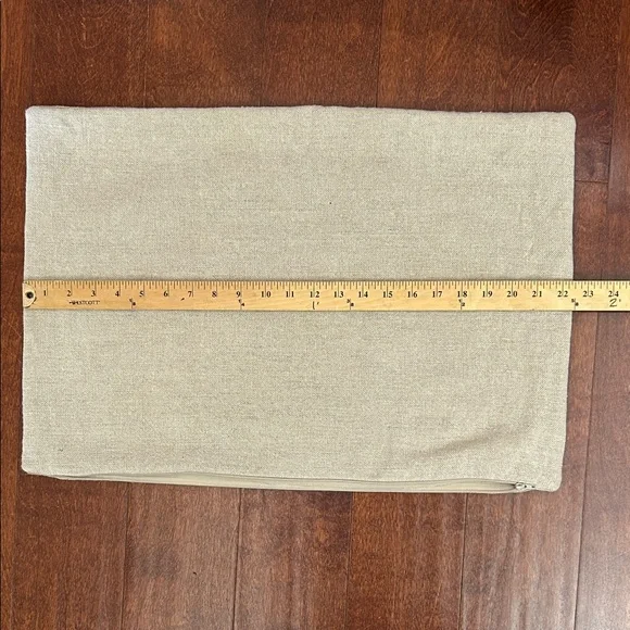 Rare Crate&Barrel Ecru Skier Pillows, Cotton, Linen and Feather, Set of Two